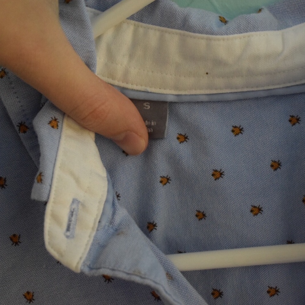 blue patterned button up - Picture 2 of 2